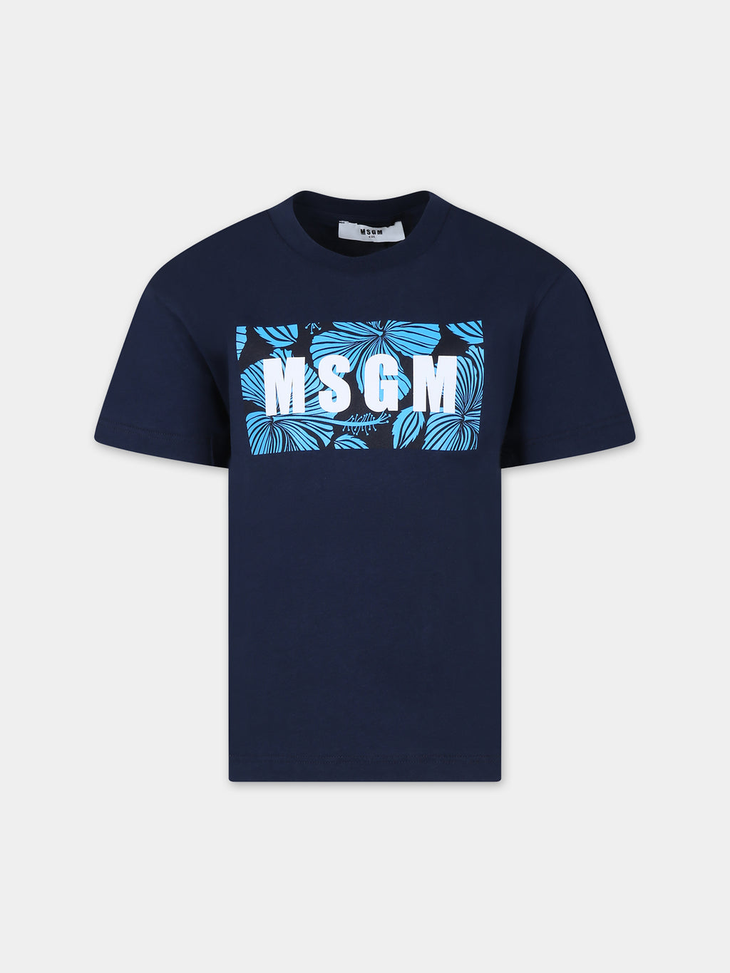 T-shirt bleu pour garçon avec logo